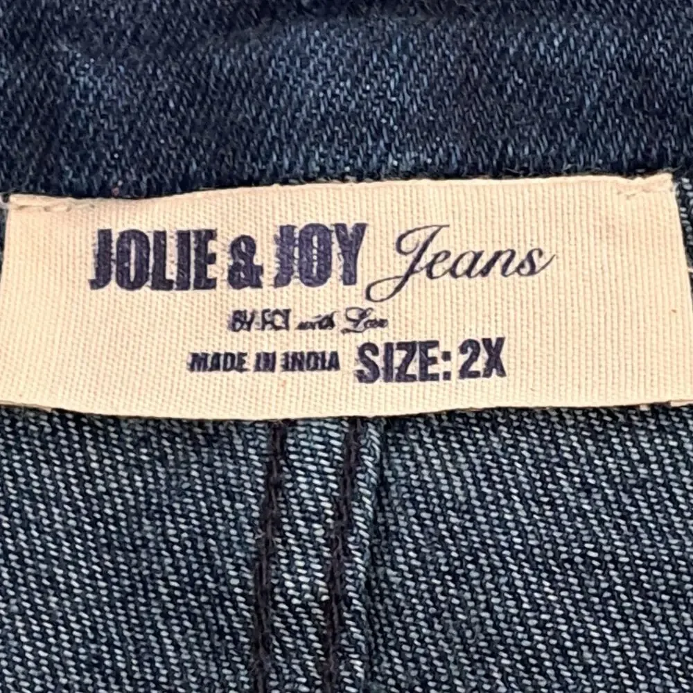 Jolie & Joy By FCT Distressed Denim Shorts NWT Frayed Rhinestone Accent Size 2X